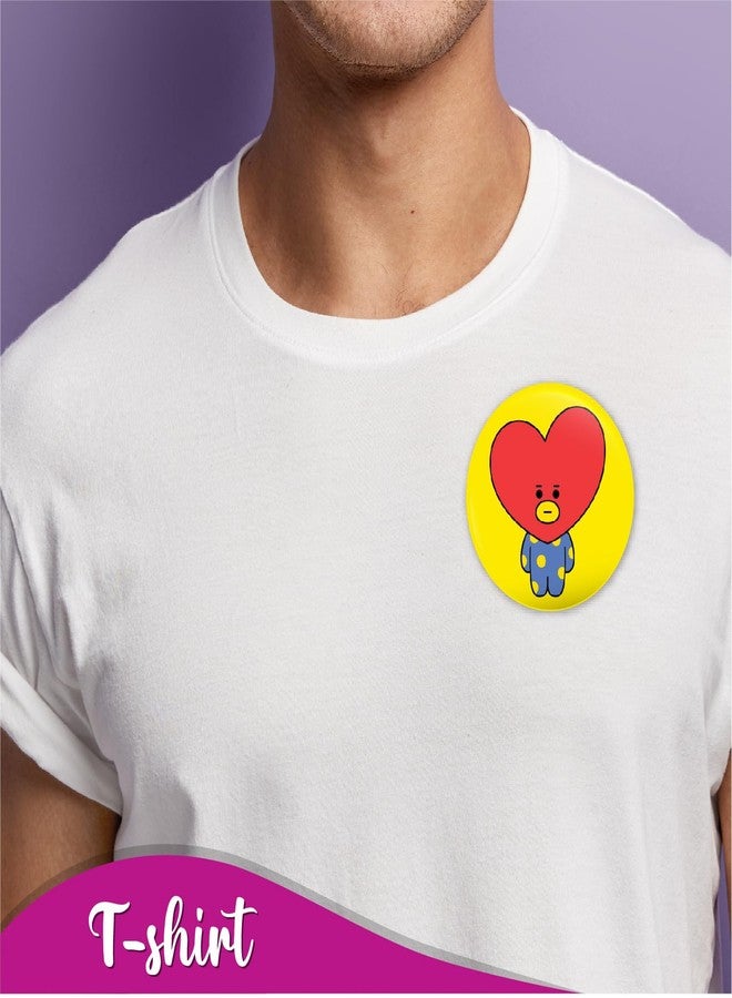 Bhai Please BTS V Badge | 44mm Round Shaped Pin- Badge | Pin-Back Button Badge | Gift for Birthday, Events (10) - Image 5