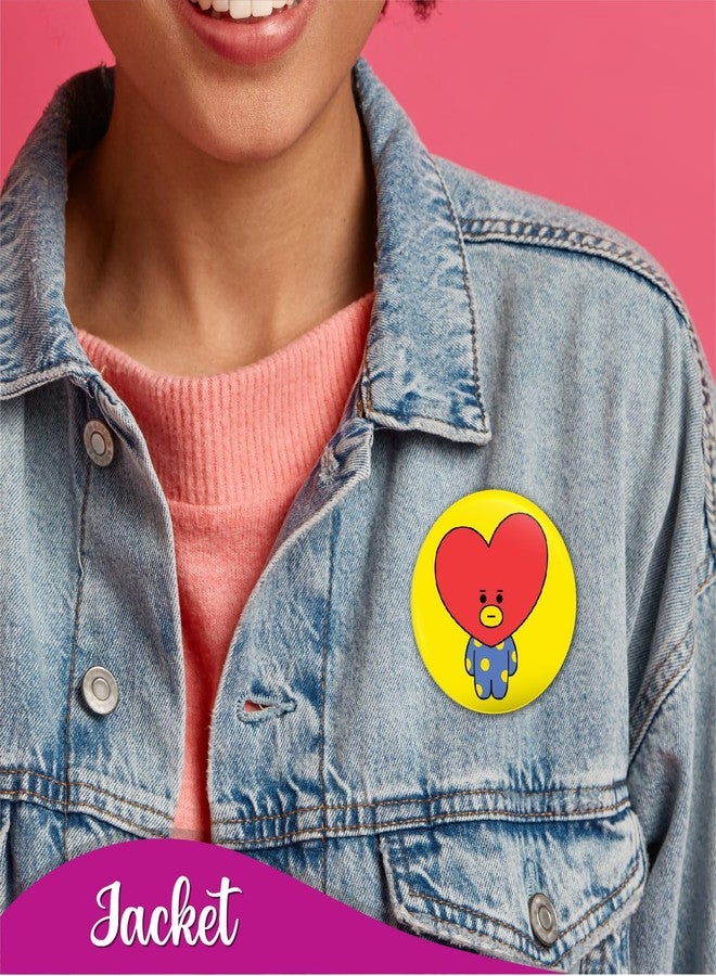 Bhai Please BTS V Badge | 44mm Round Shaped Pin- Badge | Pin-Back Button Badge | Gift for Birthday, Events (10) - Image 4