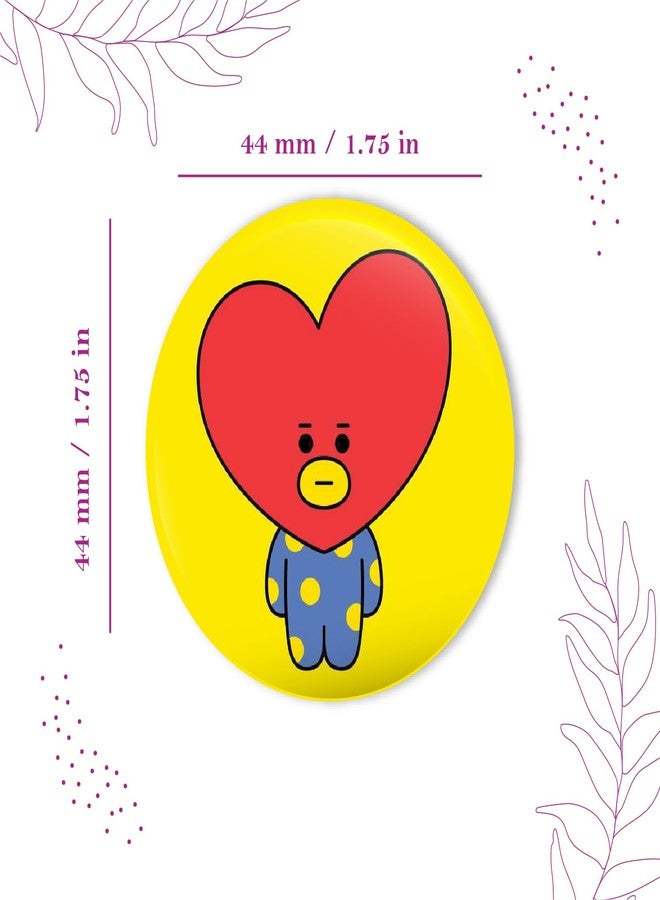 Bhai Please BTS V Badge | 44mm Round Shaped Pin- Badge | Pin-Back Button Badge | Gift for Birthday, Events (10) - Image 2