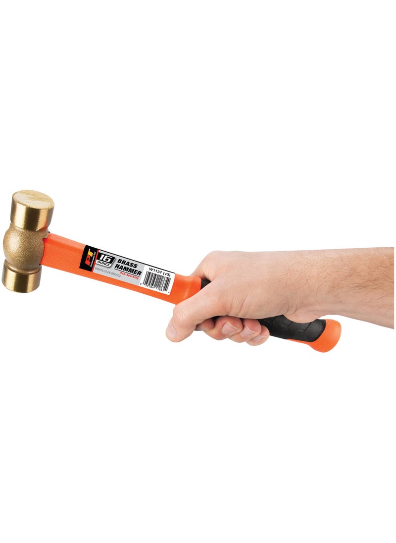 Performance Tool Performance Tool W1137 Solid Brass Hammer, 16 oz  - Image 4