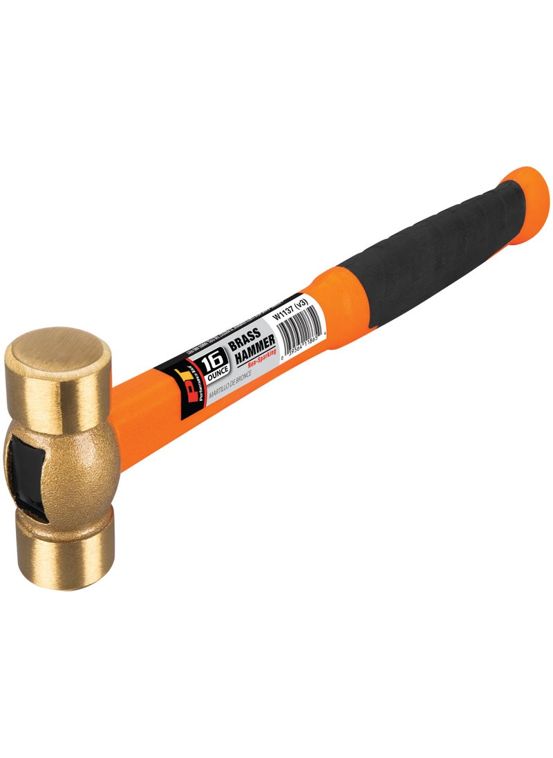 Performance Tool Performance Tool W1137 Solid Brass Hammer, 16 oz  - Image 1