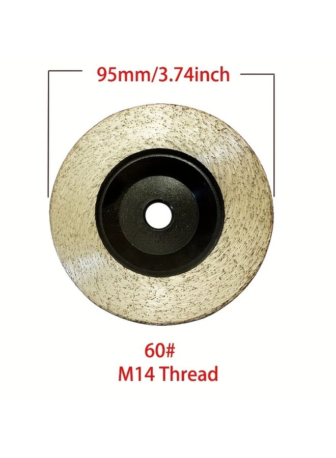 Lie Shan Hu 95mm 60 Grit Diamond Grinding Disc For M14 Threaded Concrete Granite Marble And Composite Brick High Speed Steel Abrasive Wheel For Precision Cutting Polishing And Marble Grinding Textured Grip Durable Construction - Image 2