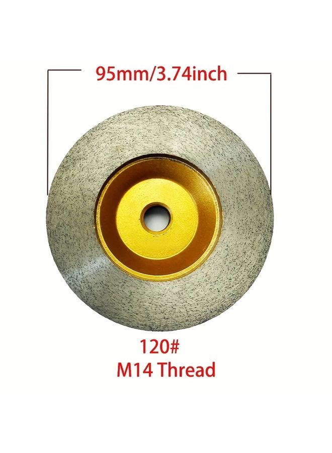Lie Shan Hu 95mm 60 Grit Diamond Grinding Disc For M14 Threaded Concrete Granite Marble And Composite Brick High Speed Steel Abrasive Wheel For Precision Cutting Polishing And Marble Grinding Textured Grip Durable Construction - Image 3