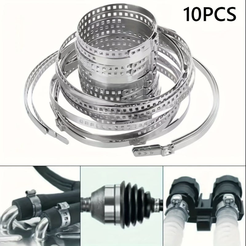 Universal CV Joint Boot Clamp Kit 10Pcs Small Large Stainless Steel - Image 4