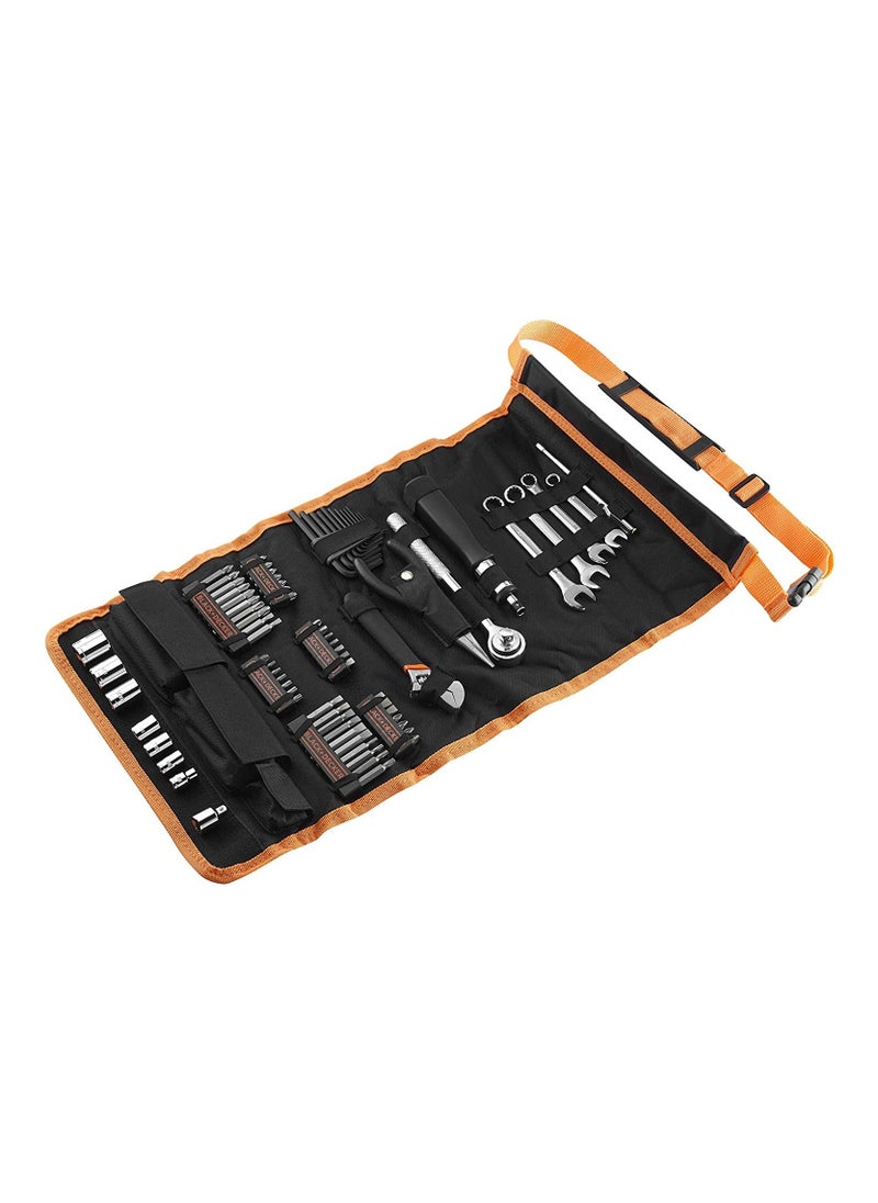 BLACK+DECKER - 77 Pieces Automotive Roll-up Kit with Socket Wrenches & Screwdriver Bitsets - Image 1