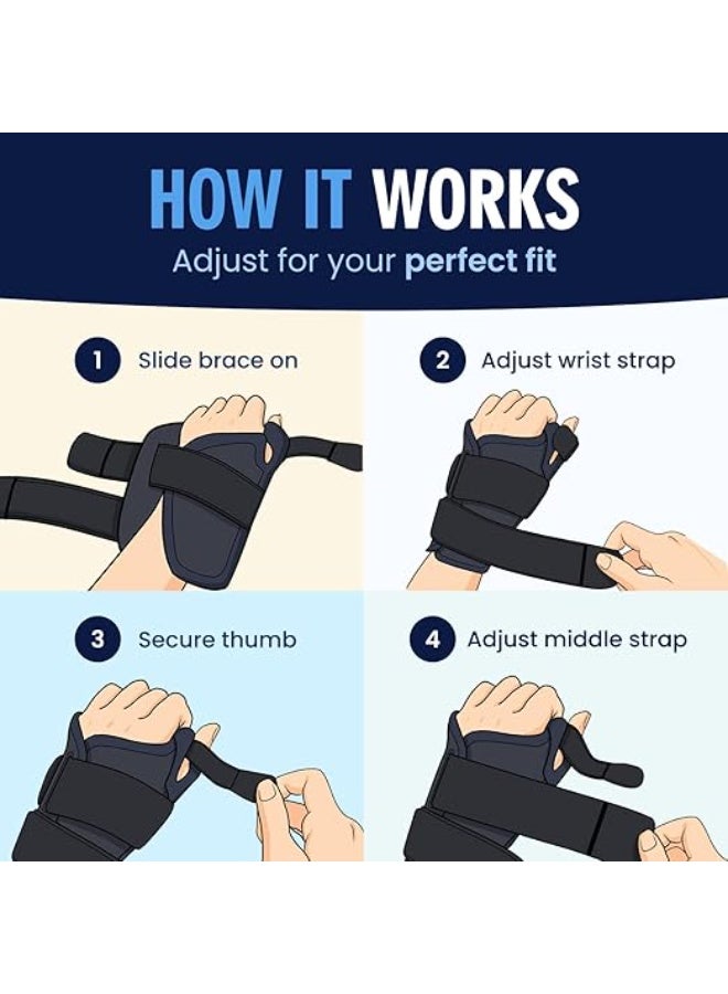 Generic 2-Pack Wrist Brace - Reversible Support for Wrist & Thumb Pain, Fits Both Hands, Men & Women - for Office, Home & Sports  - Image 3