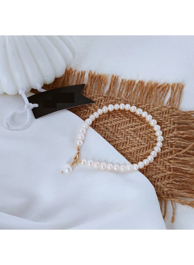 Retro Forest Natural Freshwater Pearl Plating 14K Genuine Gold Simple, Super Immortal, Beautiful and Noble Bracelet for Women - Image 5