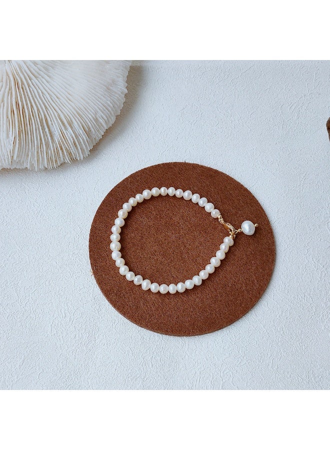 Retro Forest Natural Freshwater Pearl Plating 14K Genuine Gold Simple, Super Immortal, Beautiful and Noble Bracelet for Women - Image 2