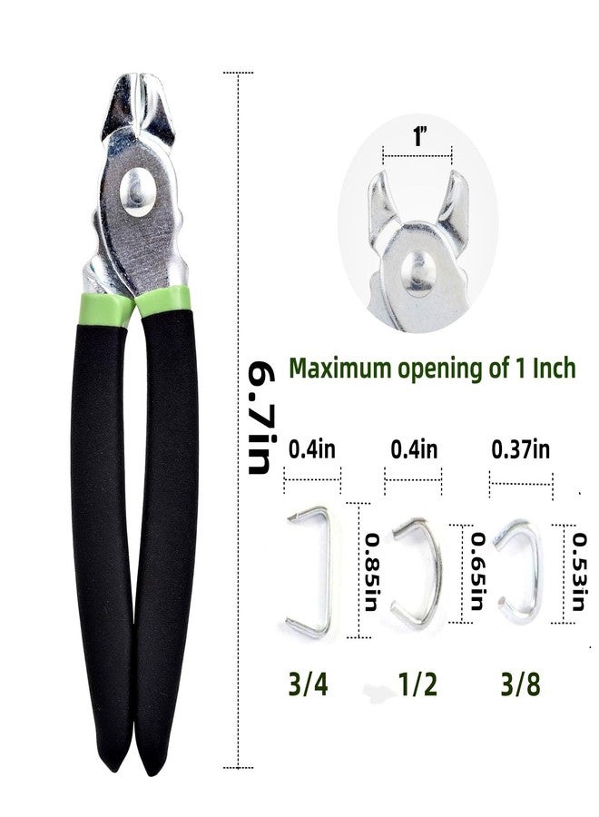 TFUTLT Hog Ring Pliers Kit with 270 Pcs 3/4" 1/2" 3/8" Galvanized Steel Hog Rings,Hog Ring Pliers Kit for Auto Upholstery and Fencing,Bagging,DIYCraft,Furniture - Image 4