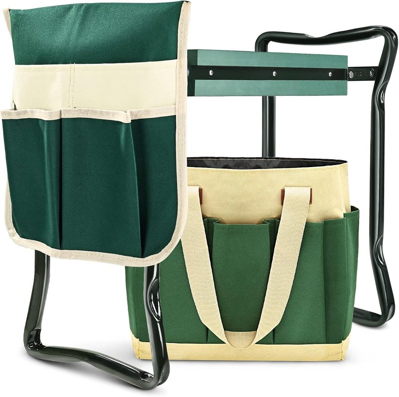 KVR Garden Kneeler and Seat Heavy Duty, Upgraded Widened and Thickened Gardening Stools for Seniors, Foldable Gardening Bench Ergonomic Design, Effective Relief of Knee and Back Pain, Gift for Gardeners - Image 1