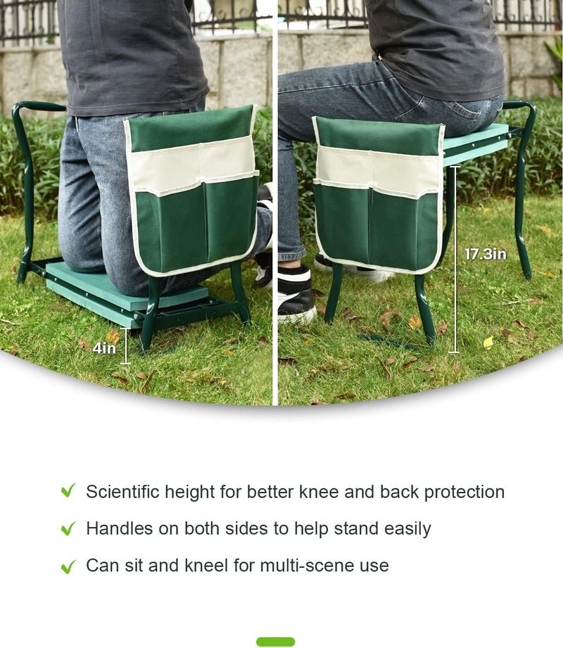 KVR Garden Kneeler and Seat Heavy Duty, Upgraded Widened and Thickened Gardening Stools for Seniors, Foldable Gardening Bench Ergonomic Design, Effective Relief of Knee and Back Pain, Gift for Gardeners - Image 5