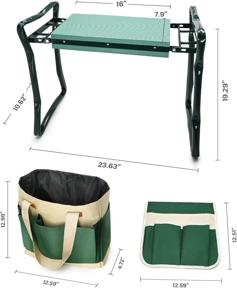 KVR Garden Kneeler and Seat Heavy Duty, Upgraded Widened and Thickened Gardening Stools for Seniors, Foldable Gardening Bench Ergonomic Design, Effective Relief of Knee and Back Pain, Gift for Gardeners - Image 3