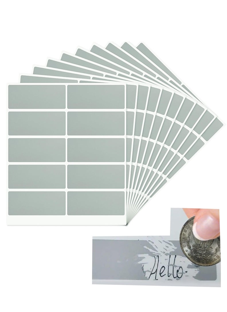 TLAXCA 300PCS(30Sheets) Scratch Off Stickers Labels - Rectangle, Gray, 60mm x 25mm Self-Adhesive Easy to Peel and Stick for DIY Wedding Party Games Fundraisers Promotions  - Image 1