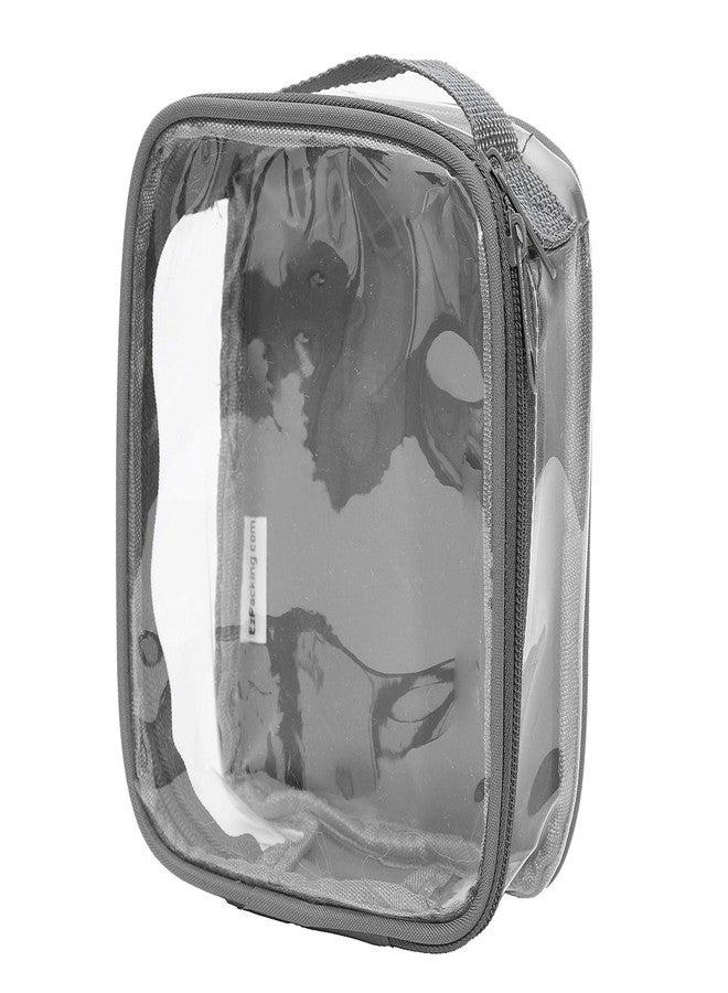 EzPacking Clear TSA Approved 3-1-1 Travel Toiletry Bag for Carry On/Quart Size Transparent Liquids Pouch for Airport Security/Reusable See Through Vinyl & PVC Plastic Organizer Men Women (Gray) - Image 1