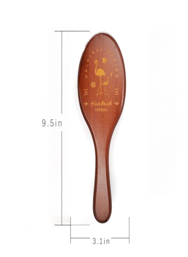 Menesia Boar & Nylon Bristle Hair Brush for Women, Brown Natural No Shampoo Hair Brush for Dry & Fine Hair All Types - Image 2