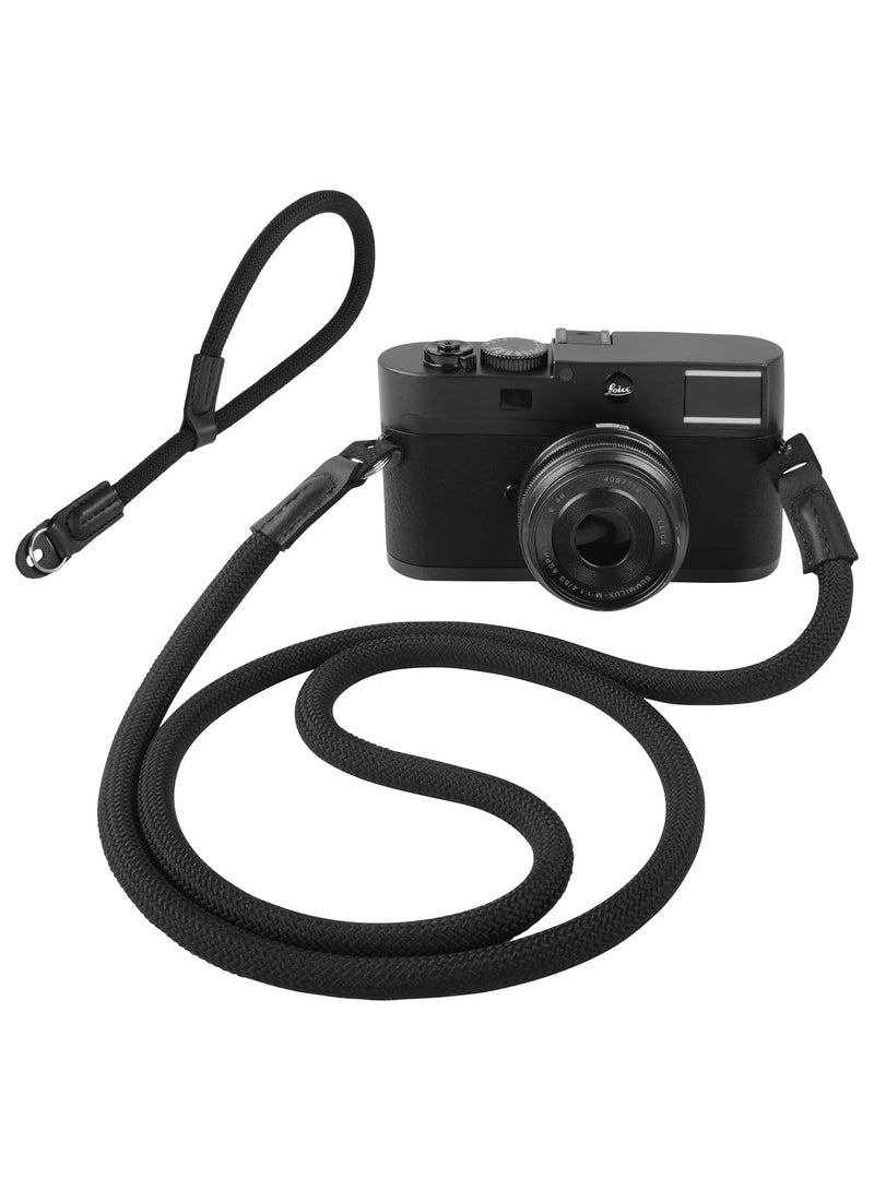2 Pack Camera Strap with Camera Wrist Strap, 110cm Climbing Rope Camera Strap, Camera Neck Shoulder Strap for Nikon Canon Sony Fuji Micro Single and SLR DSLR Camera  - Image 1