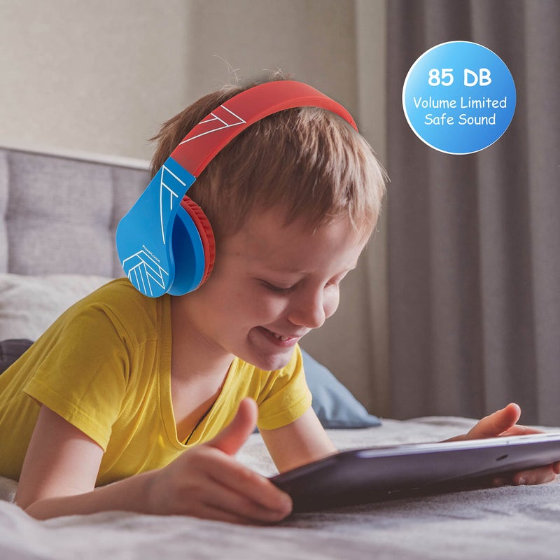 PowerLocus Bluetooth Headphones for Kids, Wireless Foldable Headphones Over Ear, Headphone with Microphone, 85DB Volume Limit, Wireless and Wired Headset with Micro SD, FM for Cellphones, Tablets, PC - Image 3