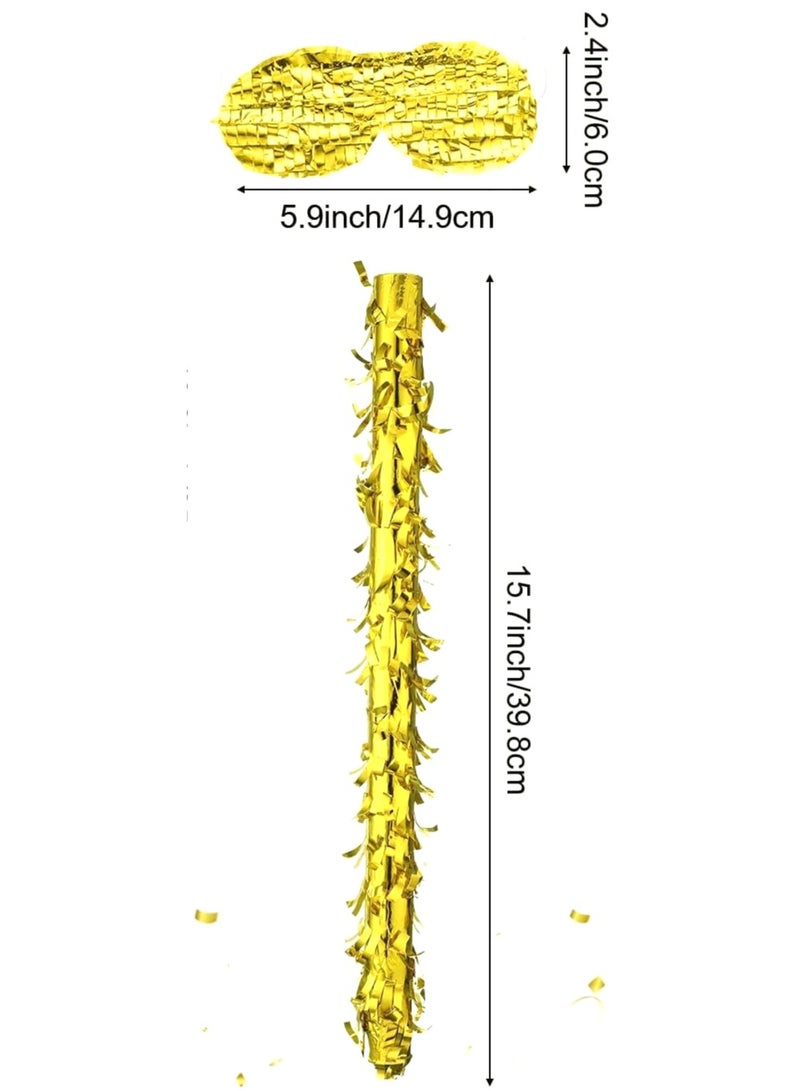 Goldedge 42x30x8cm Number Piñata Birthday Piñata Decorations Gold Foil Piñata with Stick Blindfold Confetti for Boy Girl Birthday Party Decorations Anniversary Celebrations Fiesta Supplies(Number 4) - Image 4