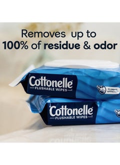 Cottonelle Fresh Feel Flushable Wet Wipes, Adult Wet Wipes, 8 Flip-Top Packs, 42 Wipes Per Pack (336 Total Wipes), Packaging May Vary  - Image 3