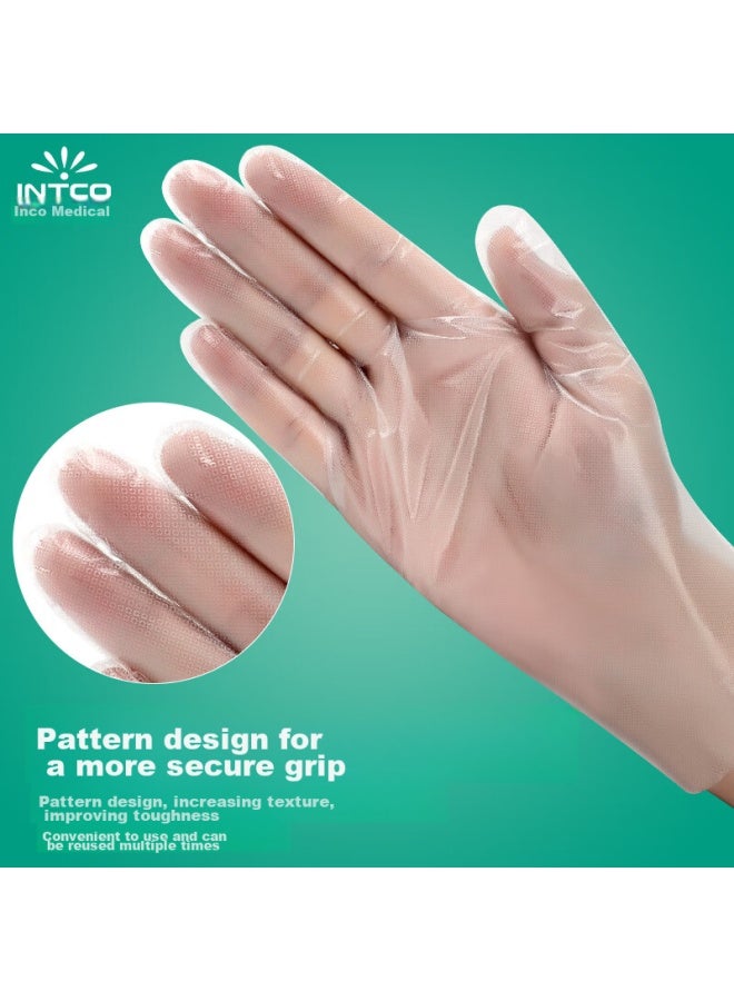 Intco Disposable Gloves, Food-grade Gloves, Household And Kitchen Cleaning, Catering, Crayfish Pe Gloves, 200 Pieces, Size S - Image 4