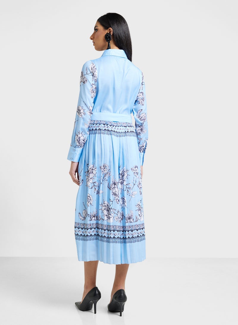 Khizana Pleated Floral Midi Dress  - Image 2