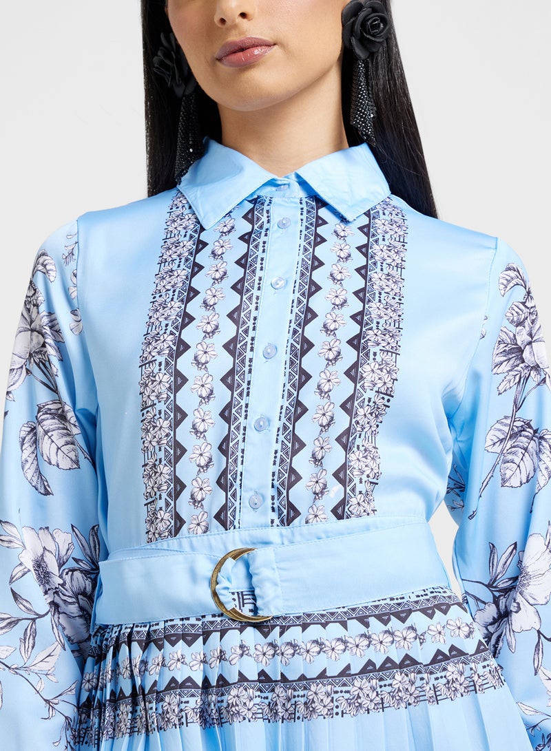Khizana Pleated Floral Midi Dress  - Image 3