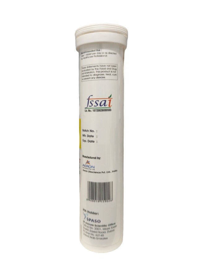 Spaso Vit C LS Effervescent - High Strength Vitamin C 1000 mg, Sugar-Free Immunity Booster, Low Sodium - 20 Effervescent Tablets