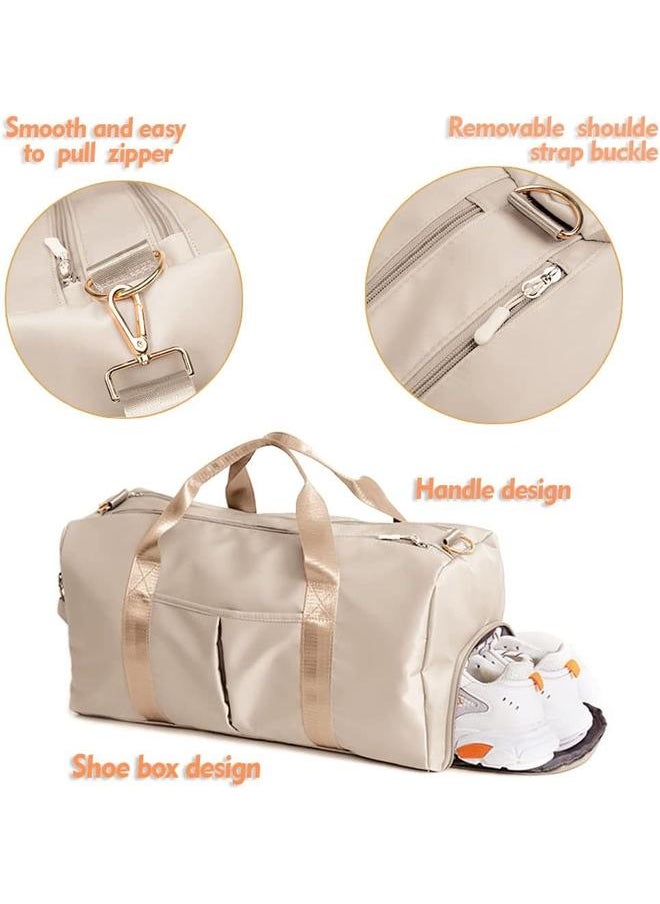 yongsheng Sports Gym Duffel Bag for Women Waterproof Weekender Travel Bag with Shoes Compartment Dry and Wet Separation for Training Swim Yoga  - Image 4