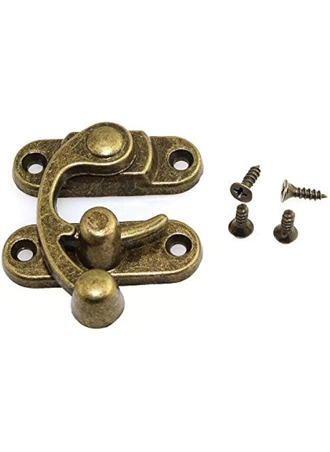 Generic Bronze Mini Swing Arm Clasp Vintage Style Toggle Hasp Hook for Suitcase Jewelry Box Toolbox  - Image 2