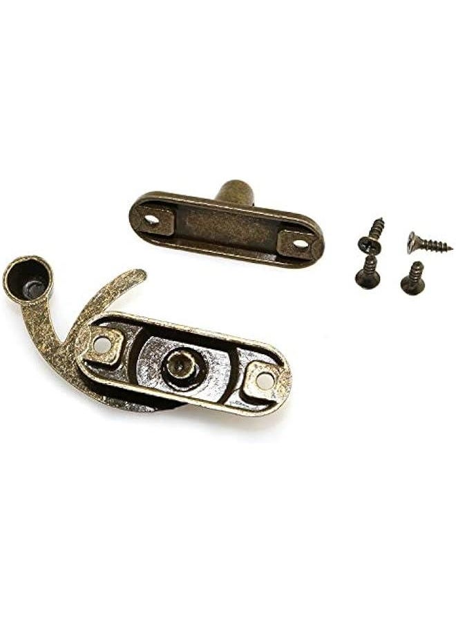 Generic Bronze Mini Swing Arm Clasp Vintage Style Toggle Hasp Hook for Suitcase Jewelry Box Toolbox  - Image 3