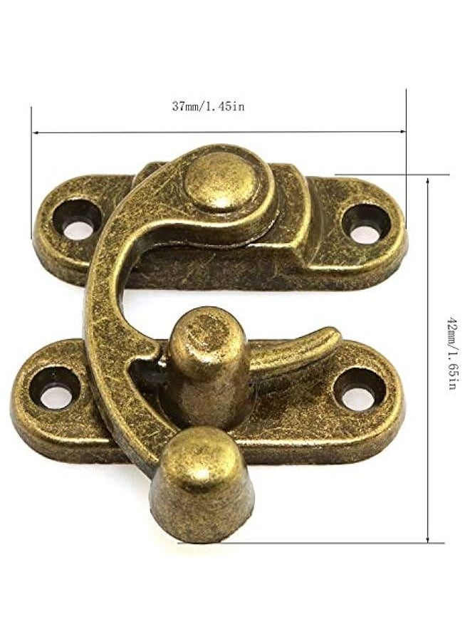 Generic Bronze Mini Swing Arm Clasp Vintage Style Toggle Hasp Hook for Suitcase Jewelry Box Toolbox  - Image 4