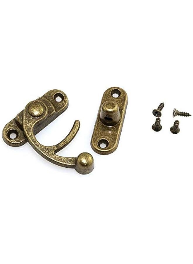 Generic Bronze Mini Swing Arm Clasp Vintage Style Toggle Hasp Hook for Suitcase Jewelry Box Toolbox  - Image 5
