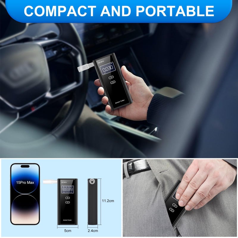 Homealexa Portable Breath Alcohol Monitor â€“ Personal-Use LCD Breath Checker with 10 Mouthpieces, Compact Device for Home, Car, Party Safety Awareness - Image 5