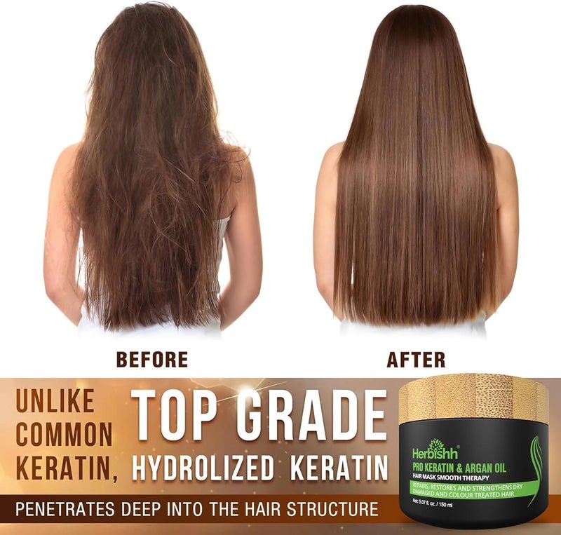 Herbishh Ultimate Hair Color Shampoo Kit - Chestnut Brown (3Pcs Hair Color Shampoo 500 ml + 1 Argan Hair Mask 150 ml) - Image 2