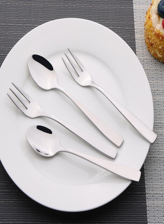 Begale 12-piece Stainless Steel Tea Spoons and Tasting Appetizer Cake Forks, 6 Tasting Forks + 6 Teaspoons - Image 4