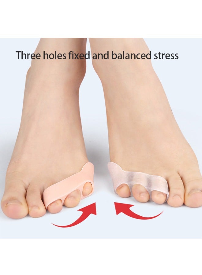 Pinky Toe Separator and Protectors, 3-Holes Toe Separators for Overlapping Toe, for Curled Pinky Toes Correct and Protect, Pain Relief from Friction 5 Pairs (Clear)