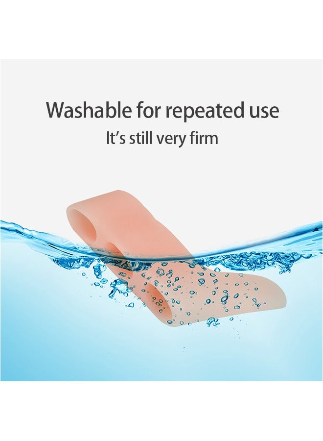 Pinky Toe Separator and Protectors, 3-Holes Toe Separators for Overlapping Toe, for Curled Pinky Toes Correct and Protect, Pain Relief from Friction 5 Pairs (Clear)