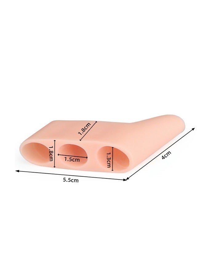 Pinky Toe Separator and Protectors, 3-Holes Toe Separators for Overlapping Toe, for Curled Pinky Toes Correct and Protect, Pain Relief from Friction 5 Pairs (Clear)