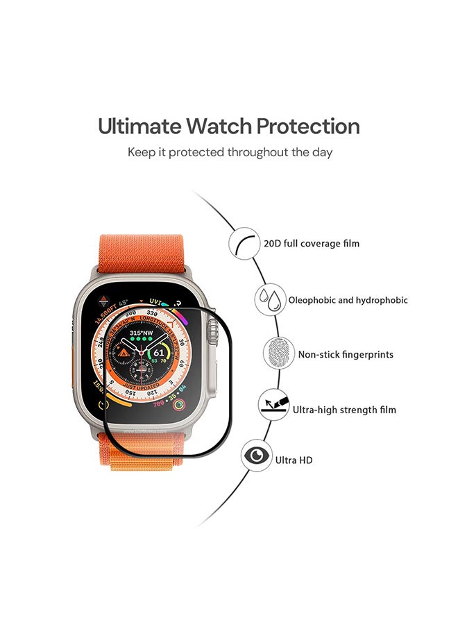 O Ozone 2 Pack Screen Protector for Apple Watch Ultra 2 / Ultra Screen Protector 49mm, 3D Curved Screen Guard -Black - Image 3