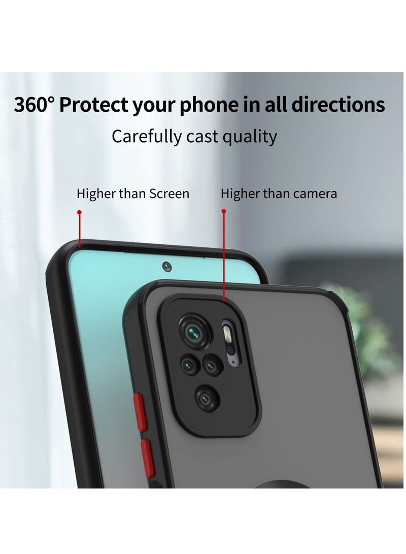 BORTONY Xiaomi Redmi Note 10/10S 4G Case Shockproof with Ring Kickstand Anti-Scratch Frosted Translucent Anti-Fingerprint Protective Cover - Image 2