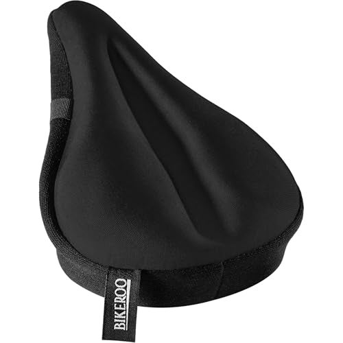 Bikeroo Comfort Bike Seat Cushion - Black Narrow Padded Gel Cover for Exercise, Mountain & Road Bikes, Universal Fit for Peloton & Stationary Bikes - Image 1