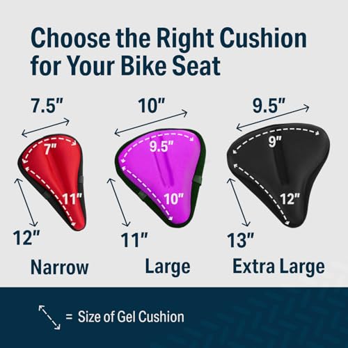 Bikeroo Comfort Bike Seat Cushion - Black Narrow Padded Gel Cover for Exercise, Mountain & Road Bikes, Universal Fit for Peloton & Stationary Bikes - Image 4