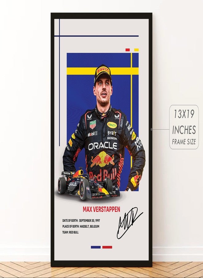 Gamya Big Formula 1 F1 Cars Drivers Framed Aesthetic Posters For Wall Decoration, Bedroom, Living Room, Gift Item For Boys | Set of 3 (13x19 Inches) (Max Verstappen (Black Frame)) - Image 2