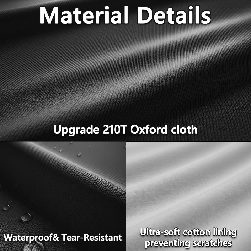 AILAIKE Car Cover Waterproof All Weather 10 Layers Full Car Cover Universal 210T Heavy Duty for Rain Sun UV Protection with Door Zipper and Air Vent. (Black PU Oxford Fabric, Fits SUVs up to 190") - Image 4