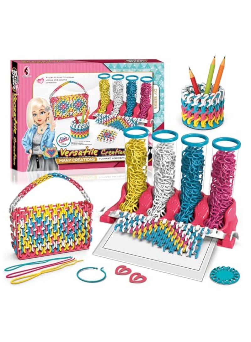 DIY Knitting Kit for Kids, Beginner Knitting Set, Create a Variety of Items, Dresser Box, Bracelets, Necklaces, Handbags, and More, Perfect Gifts for Girls and Boys Ages 3-7.  - Image 1