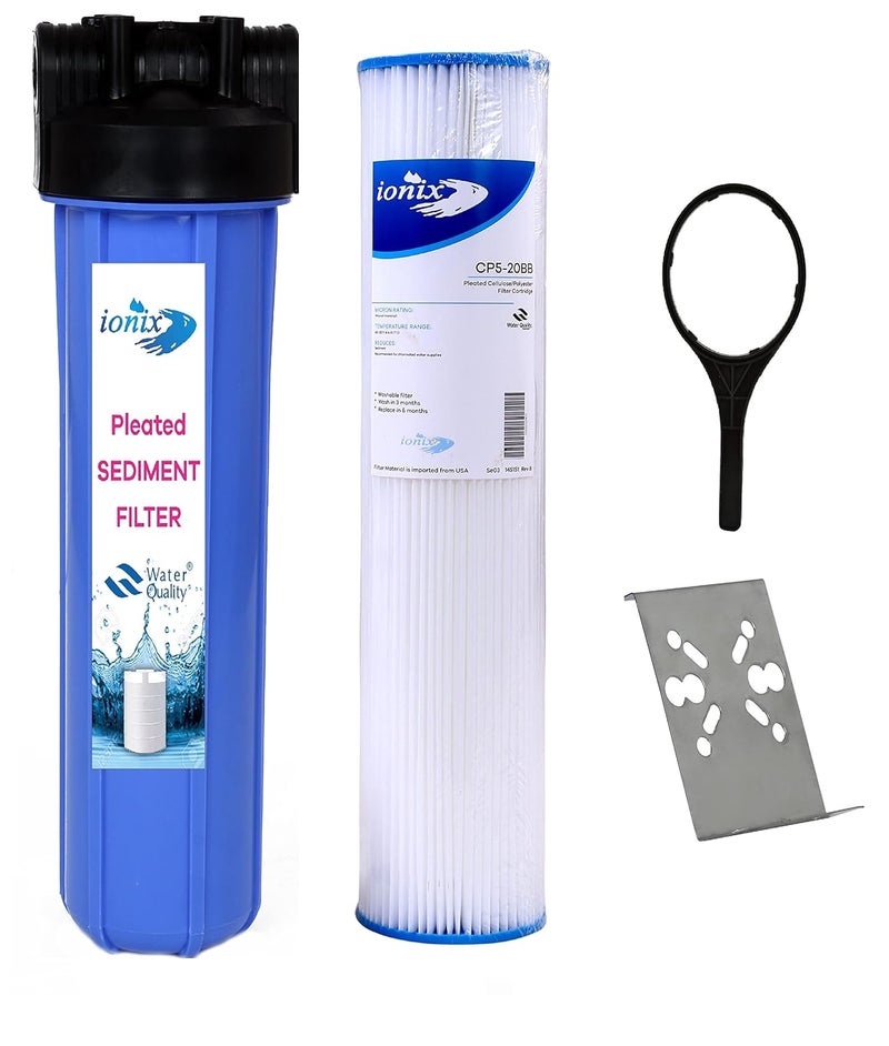 IONIX فلاتر مياه IONIX المطوية لتنقية مياه المنزل خزان فلتر المياه فلتر خزان للمياه العلوية حتى تصنيف تنقية 1 ميكرون نظام تنقية IONIX المطوي - Image 1