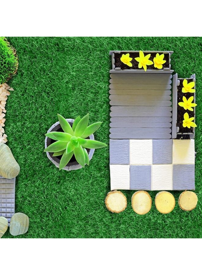 12PCS-Artificial Grass Mat Square 12 x 12 Inch Fake Turf Patch Indoor Outdoor Garden Lawn Patio Balcony Synthetic Turf Mat Realistic Grass Rug for Crafts Miniature Garden DIY - Image 5