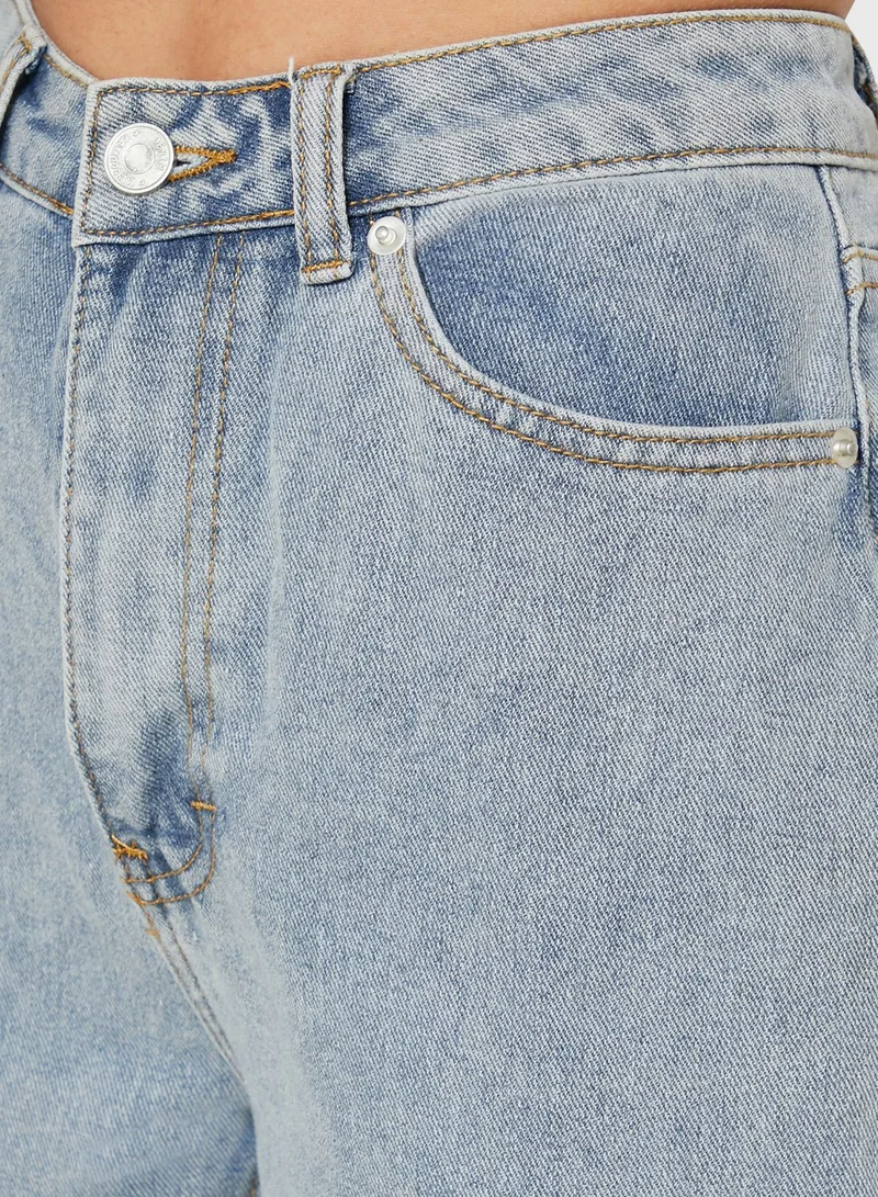 Missguided Split Hem Mom Jeans