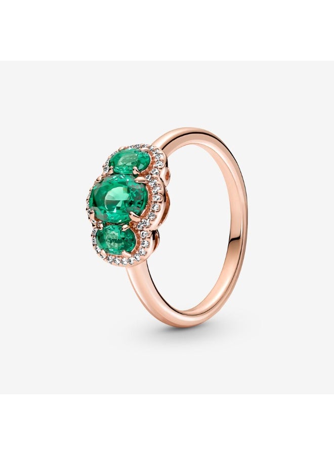 DORA Green Three Stone Vintage Ring - Image 1