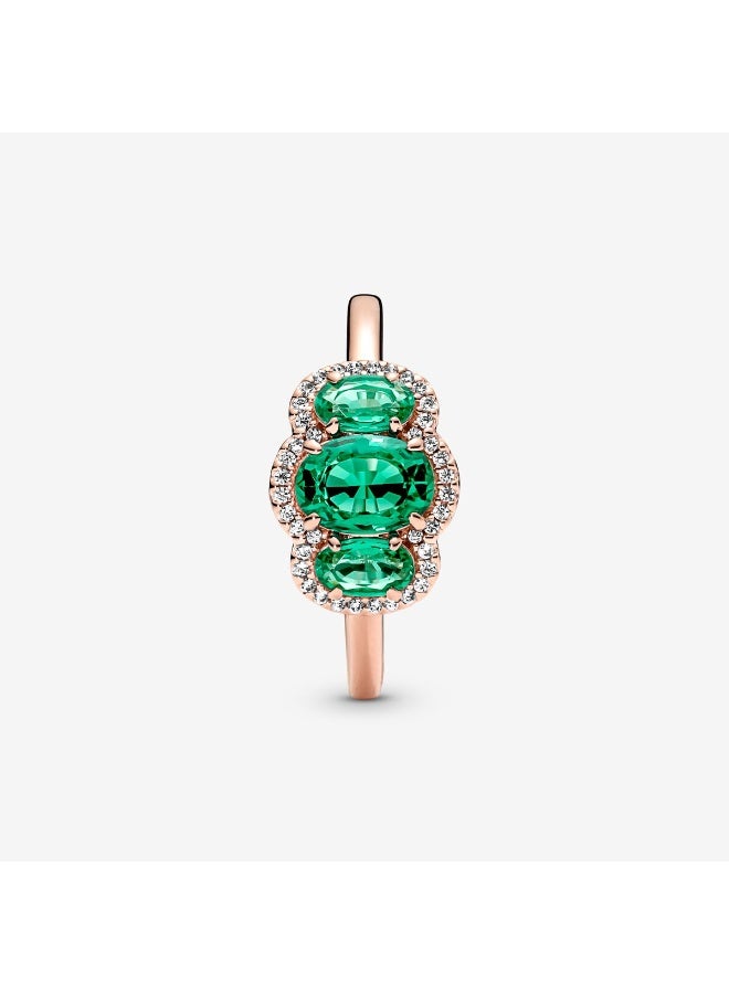 DORA Green Three Stone Vintage Ring - Image 2